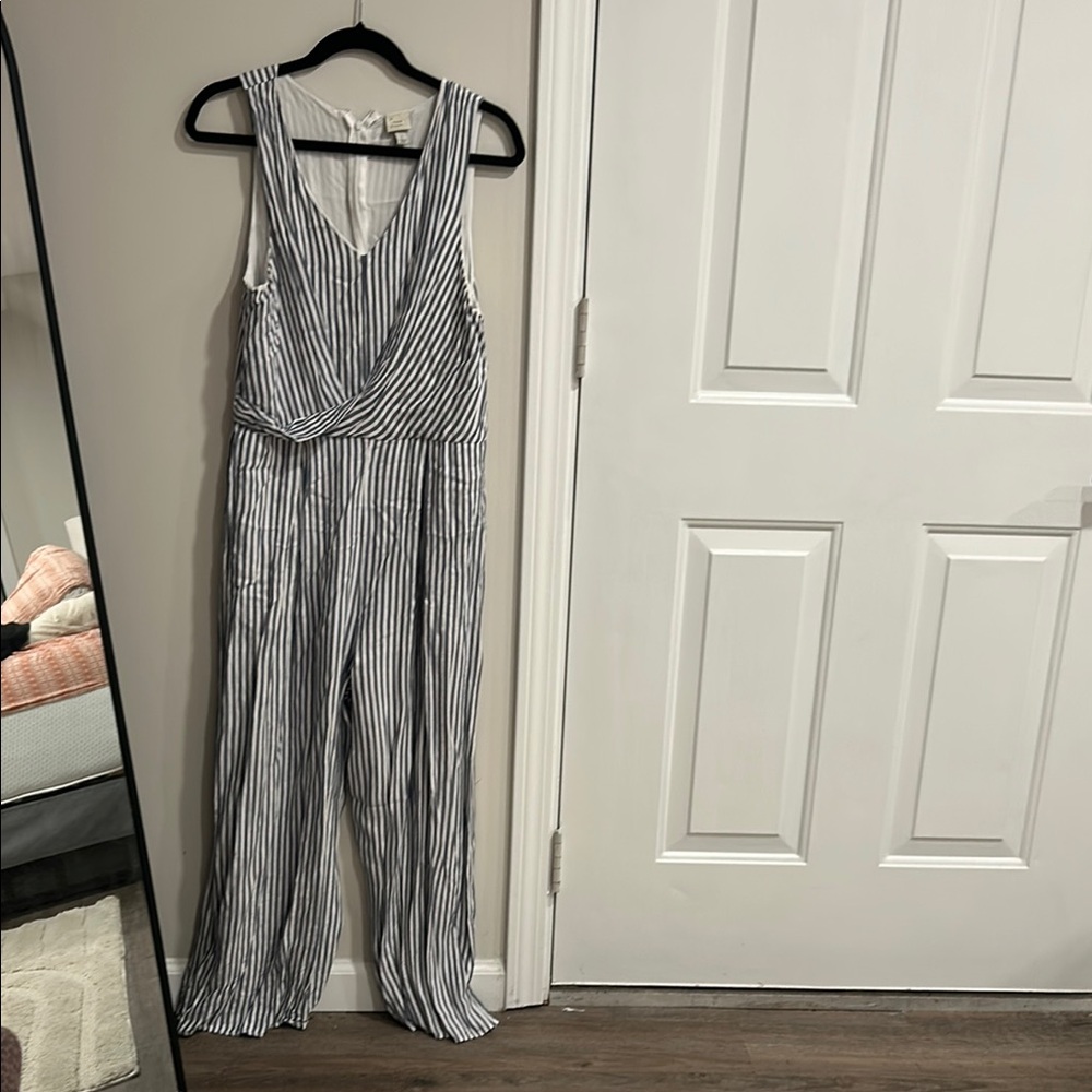 Striped Jumpsuit in Navy and White